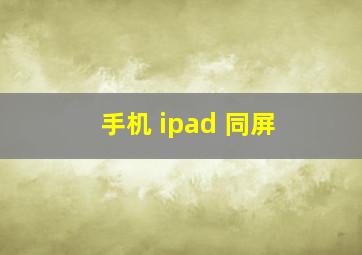 手机 ipad 同屏